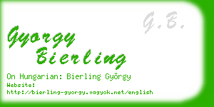 gyorgy bierling business card